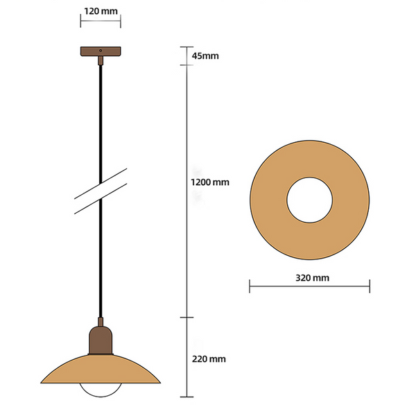 Wooden pendant light 