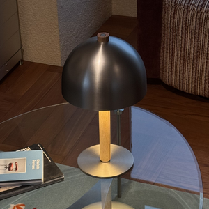 Scandinavian Wood & Metal Dome Table Lamp