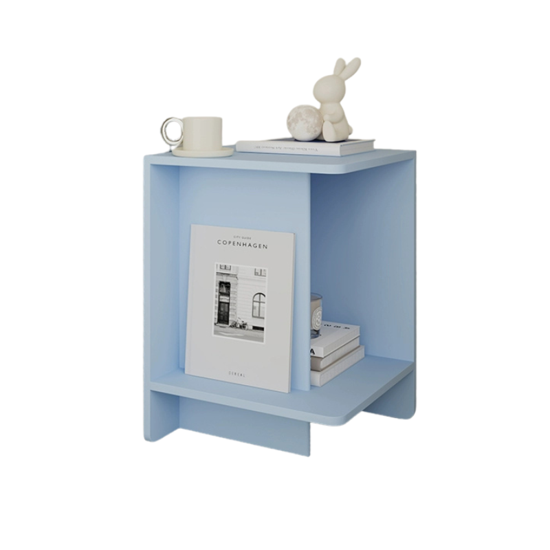 Pastel Side Table with Storage Shelf