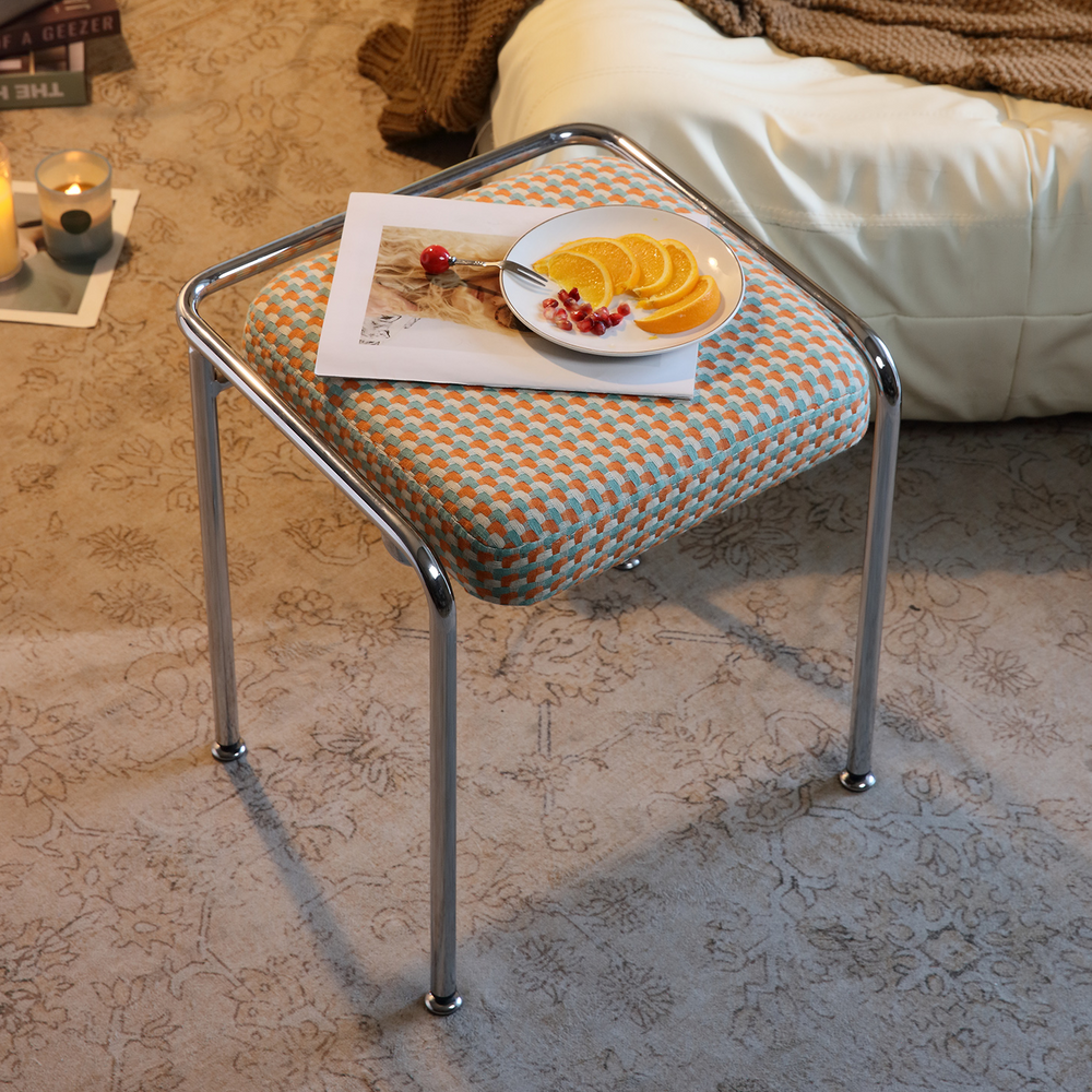 Retro Woven Cushion Stool