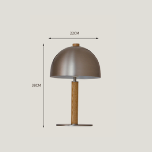 Scandinavian Wood & Metal Dome Table Lamp