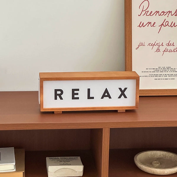 Relax Wooden Light Box Lamp