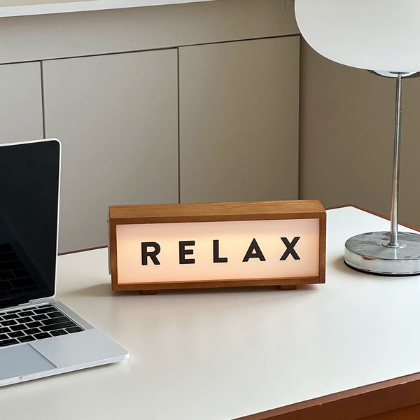 Relax Wooden Light Box Lamp
