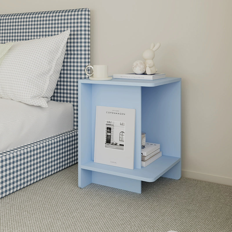 Pastel Side Table with Storage Shelf