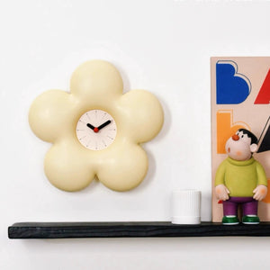 Dopamine Art Yellow Bloom Wall Clock