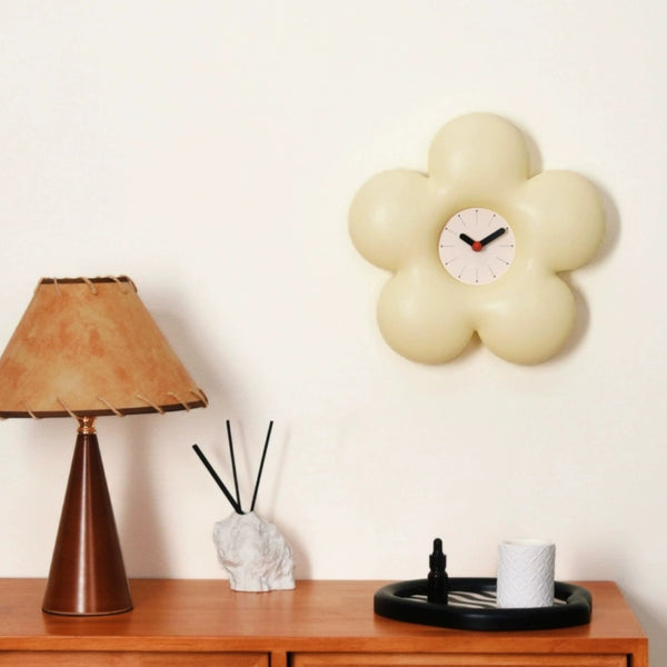 Dopamine Art Yellow Bloom Wall Clock