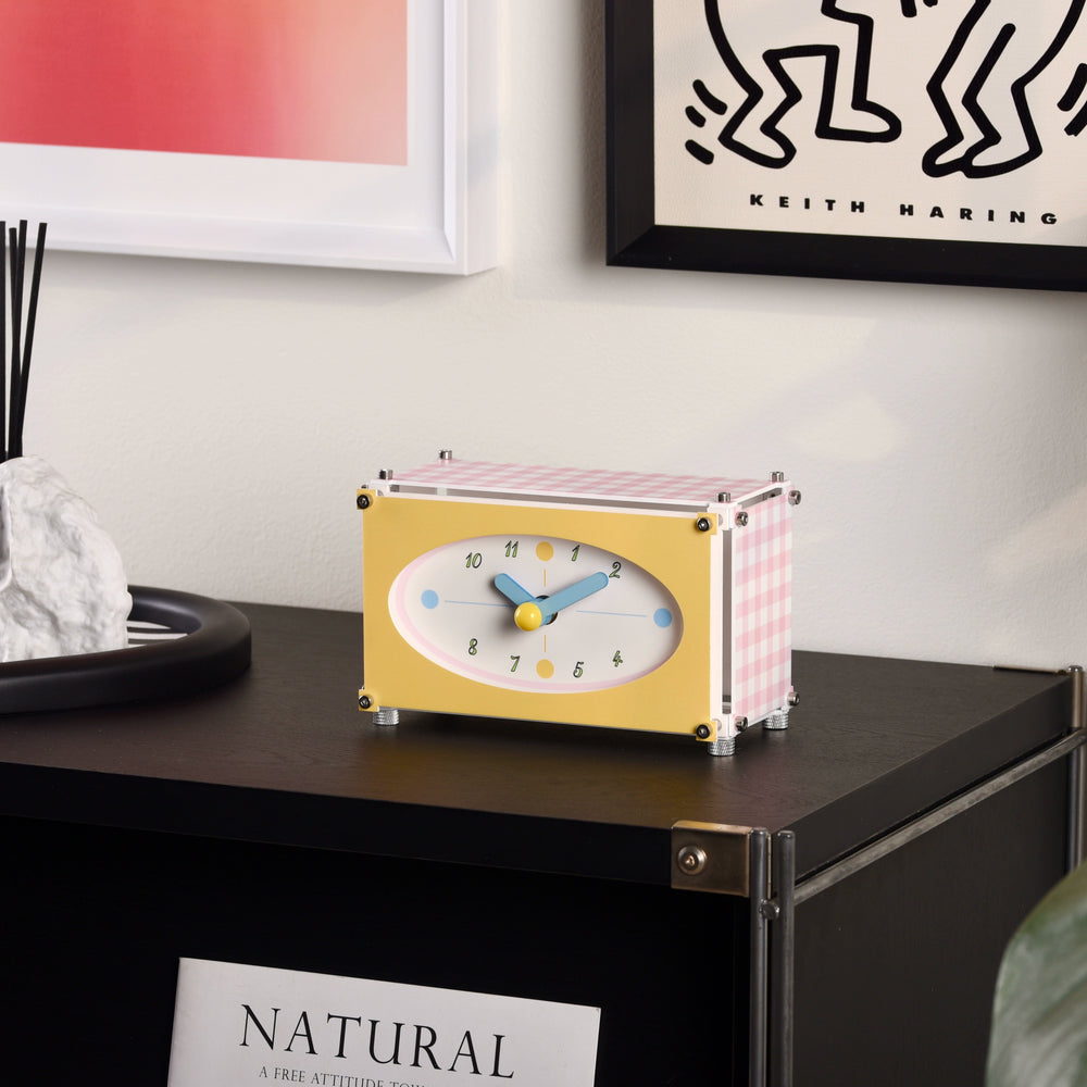 Check Pattern Desk Clock