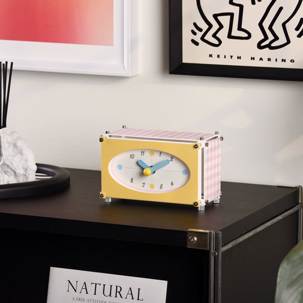 Check Pattern Desk Clock