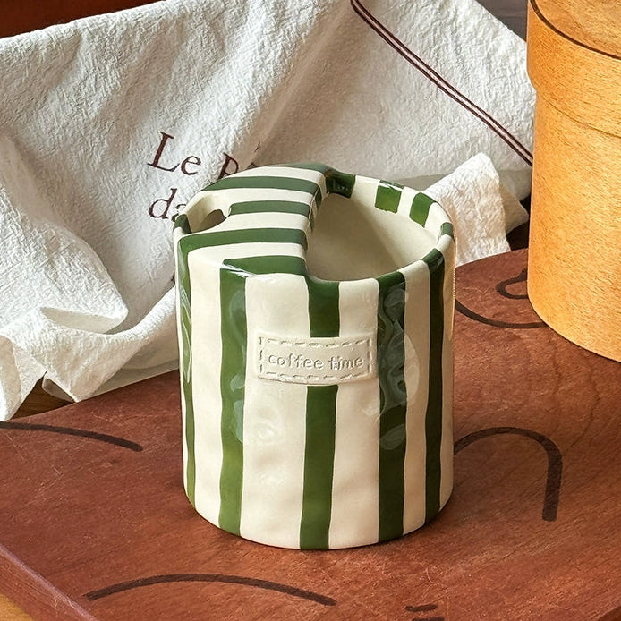 Retro Stripe Ceramic Mug