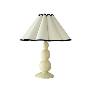 Classic Ruffle Table Lamp – Vintage Korean Bedside Lamp for Cozy Bedroom Decor