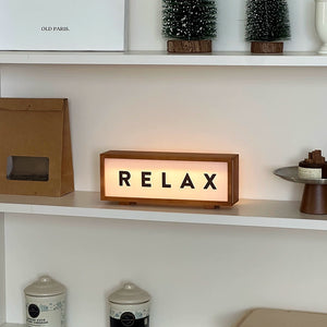 Relax Wooden Light Box Lamp