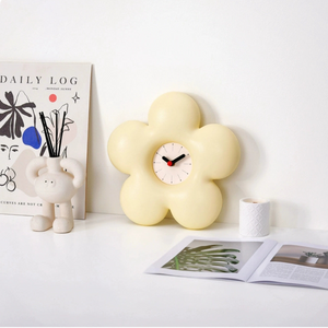 Dopamine Art Yellow Bloom Wall Clock