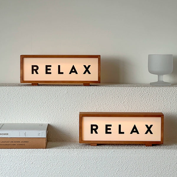 Relax Wooden Light Box Lamp