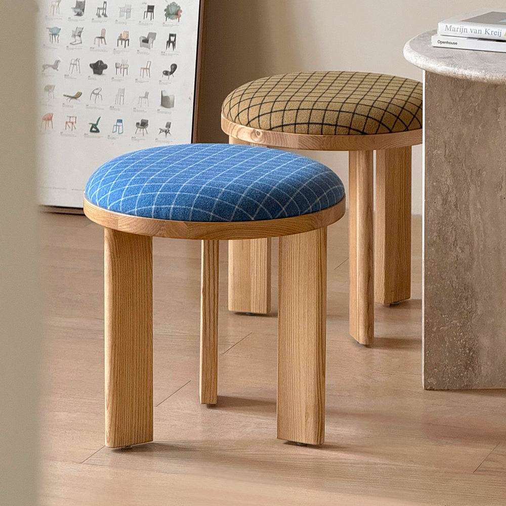 Minimal Solid Wood Round Stool