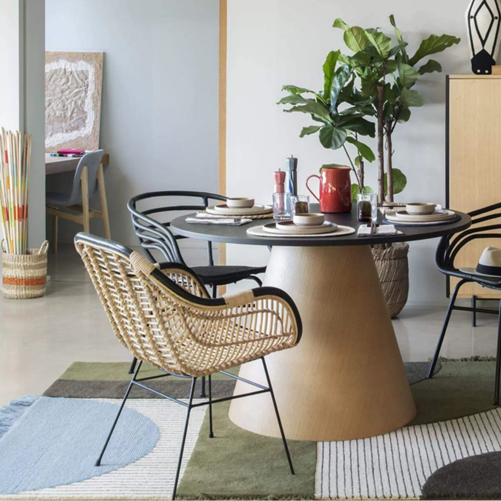 Nordic Wave Line Hand-Tufted Rug