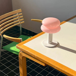 Playful Glass Double Donut Lamp – Retro Color Pop Touch Table Light