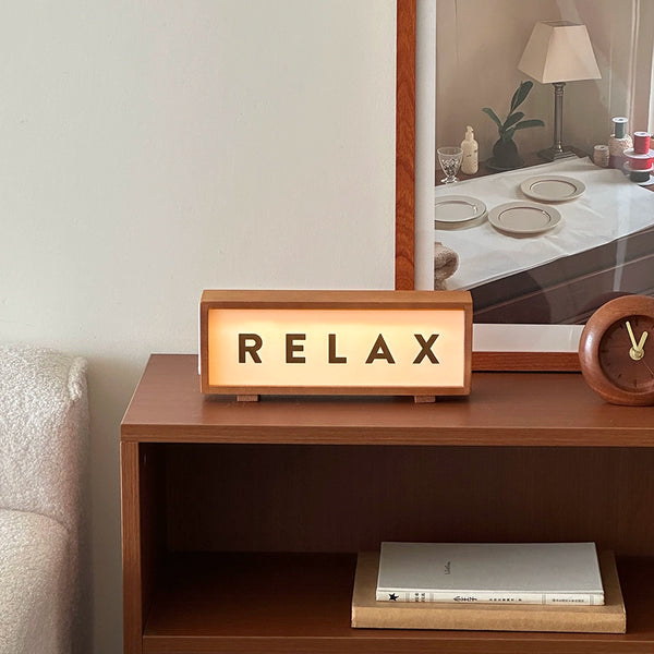 Relax Wooden Light Box Lamp