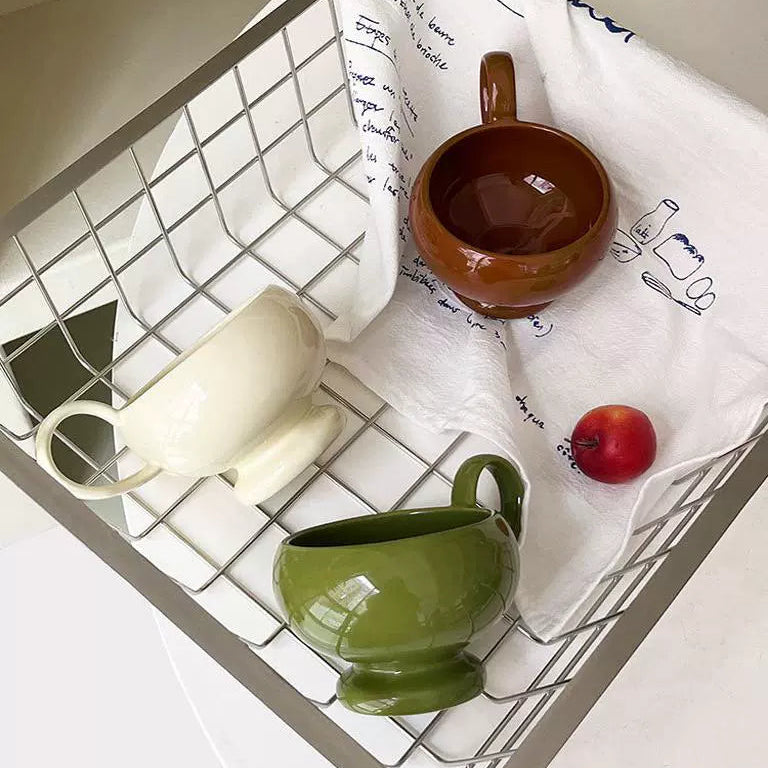 Vintage Footed Ceramic Mug