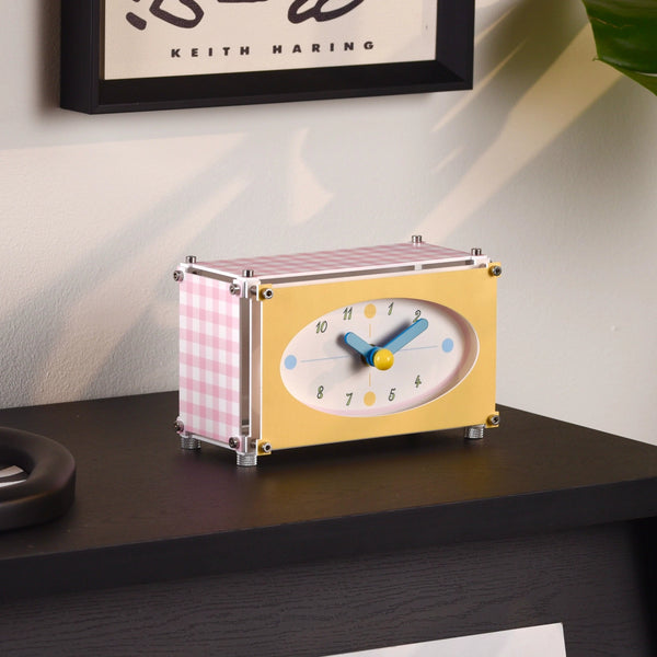 Check Pattern Desk Clock