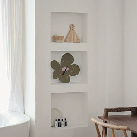 Modern Organic Flower Wall Clock