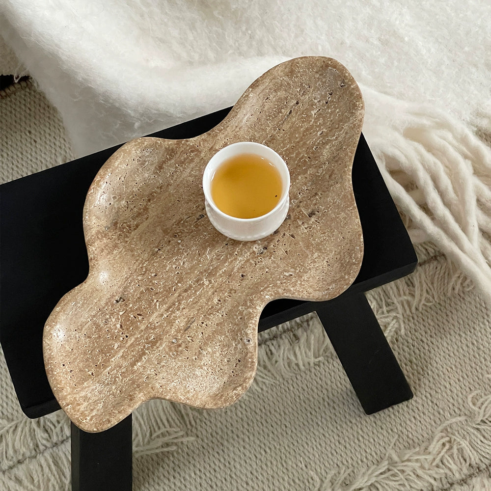 Organic-Form Cloud Marble Tray
