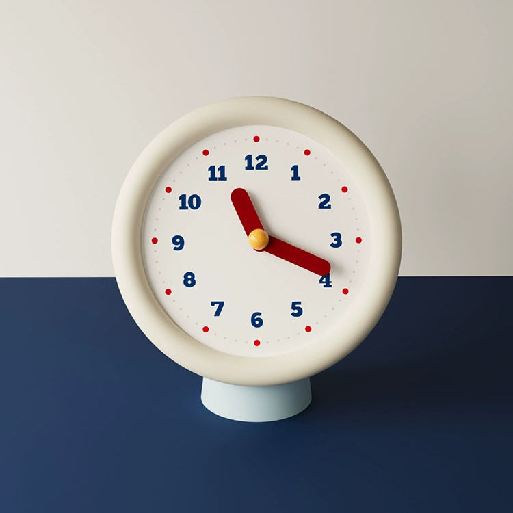 Minimal Retro Table Clock (Cream White)