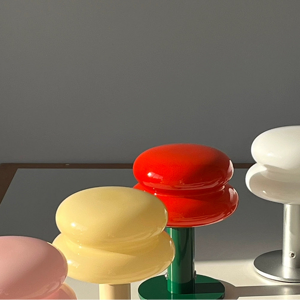 Playful Glass Double Donut Lamp – Retro Color Pop Touch Table Light