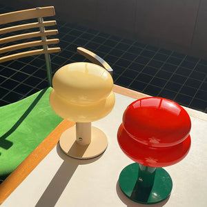 Playful Glass Double Donut Lamp – Retro Color Pop Touch Table Light