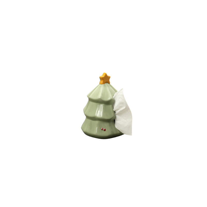 Ceramic Christmas Tree Tissue Box