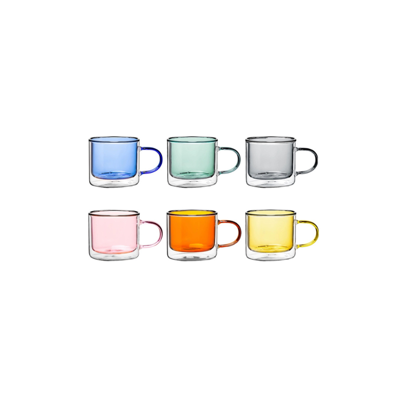 Mid-Century Playful Color Glass Mug