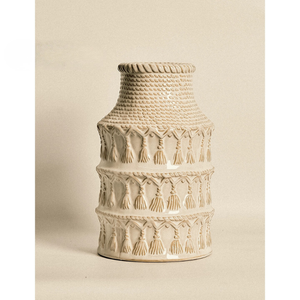 Vintage Ceramic Tassel Vase