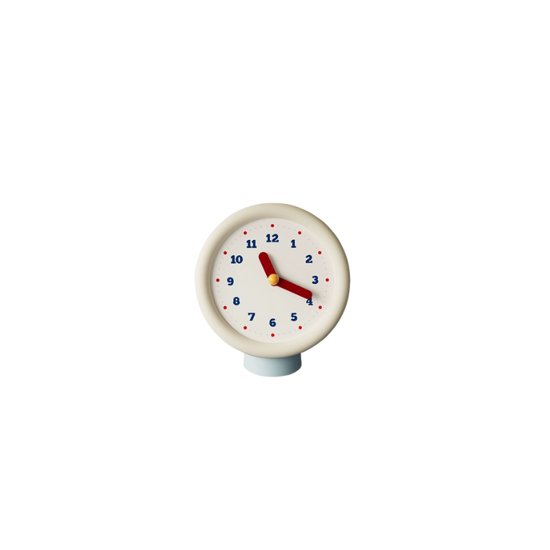 Minimal Retro Table Clock (Cream White)